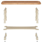 Grey/Beige Square Coffee Table with Tray Top and Lower Shelf