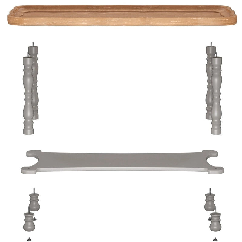 Grey/Beige Square Coffee Table with Tray Top and Lower Shelf