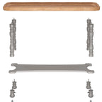Grey/Beige Square Coffee Table with Tray Top and Lower Shelf