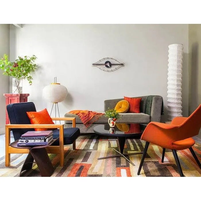 Fauteuil de salle à manger capitonné Mid-Century multicolore/patchwork, une place