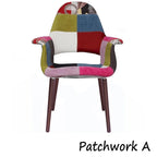 Fauteuil de salle à manger capitonné Mid-Century multicolore/patchwork, une place