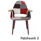 Fauteuil de salle à manger capitonné Mid-Century multicolore/patchwork, une place