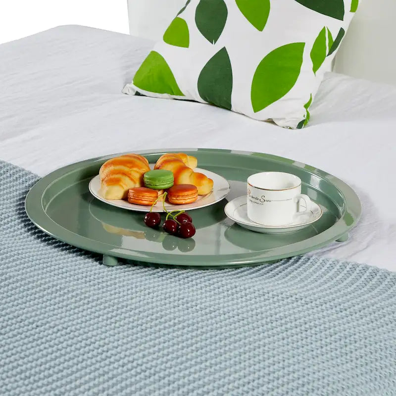 Table d'appoint ronde en métal gris / beige avec plateau amovible, lot de 1 ou 2