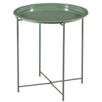 Table d'appoint ronde en métal gris / beige avec plateau amovible, lot de 1 ou 2