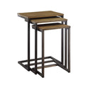 Set of 3 Brown and Black Nesting Tables with Mango Wood Top 23.5 