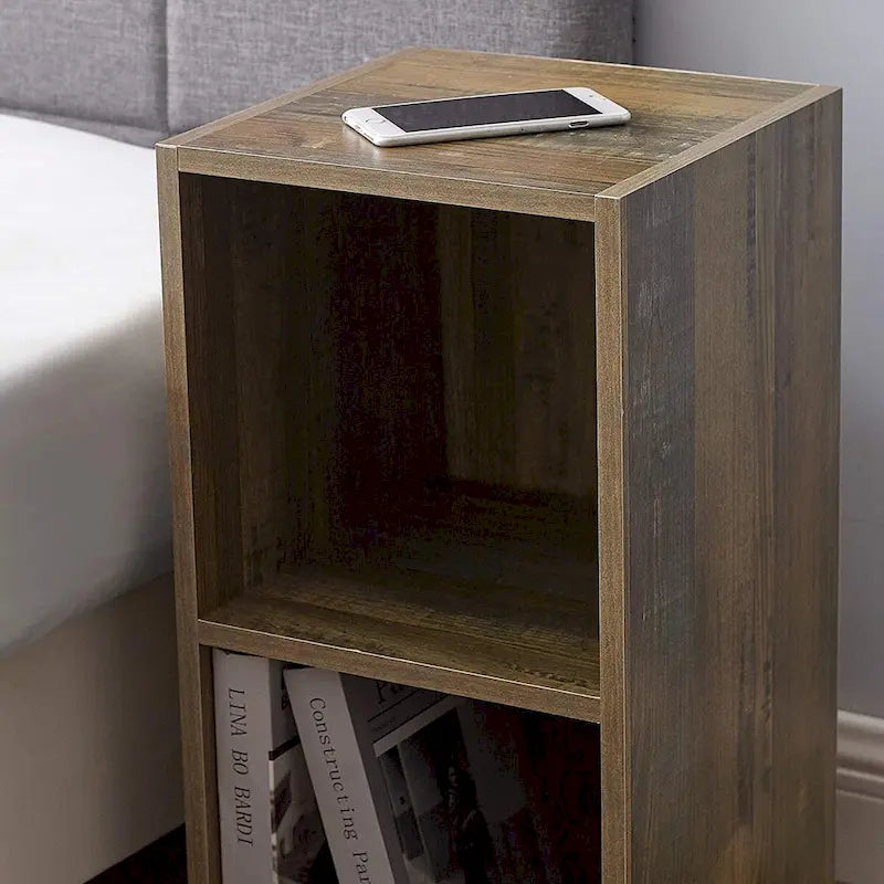 Étagère de rangement ouverte en forme de cube Marbre gris / Blanc / Noir / Rustique / Sonoma, cube unique, 5 couleurs, assemblage par 1 personne
