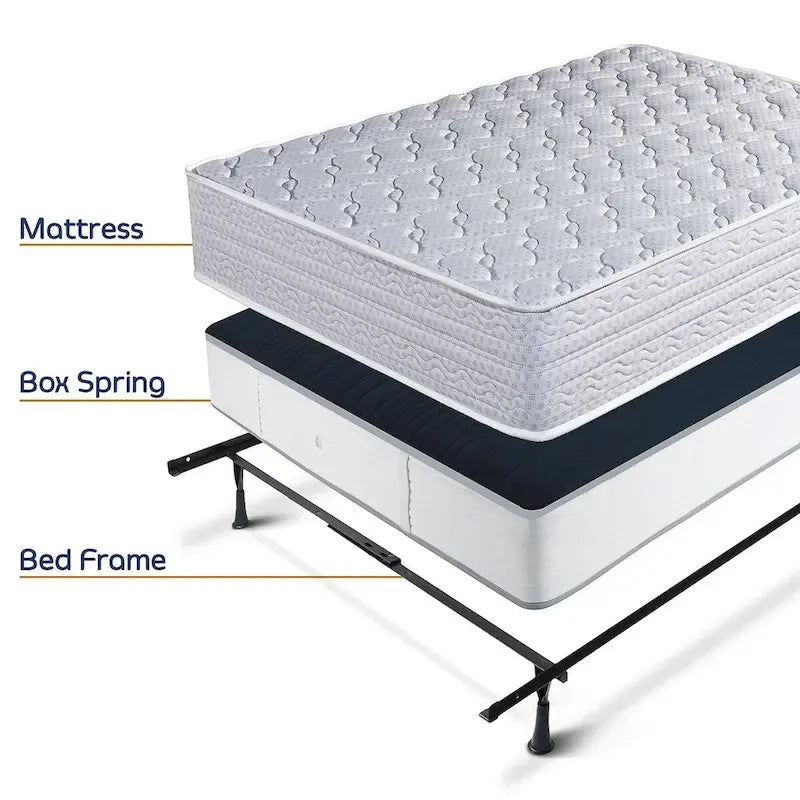 Black Metal Bed Frame, Adjustable, Queen/Full/Twin, 1-Person
