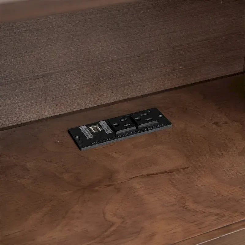 Lit plateforme de rangement pleine grandeur avec lit gigogne, espresso/blanc, bois massif, 2 couchages