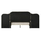 Beige Linen Tufted Upholstered Queen Bed with Oversized Headboard, 1-Person