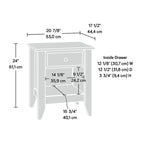 Single-Drawer Nightstand with Open Shelf – Soft White / Oiled Oak / Jamocha Wood, 1 Person