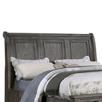 Antique Grey Oak Sleigh Bed with 2 Storage Drawers, for 2
