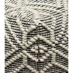 Pouf repose-pieds tissé Ivoire et Charbon, une place, 40,64 cm x 40,64 cm x 40,64 cm