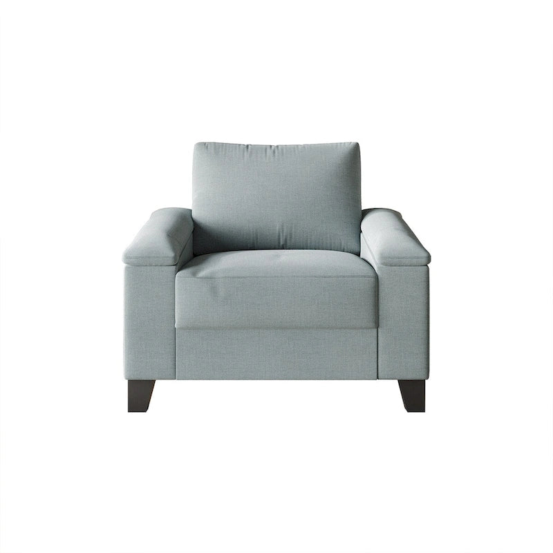 Linen Upholstered Accent Armchair, 1-Seater (Light Blue / Grey / Dark Beige / Blue / Beige)