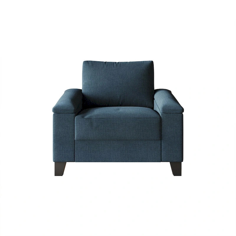 Linen Upholstered Accent Armchair, 1-Seater (Light Blue / Grey / Dark Beige / Blue / Beige)