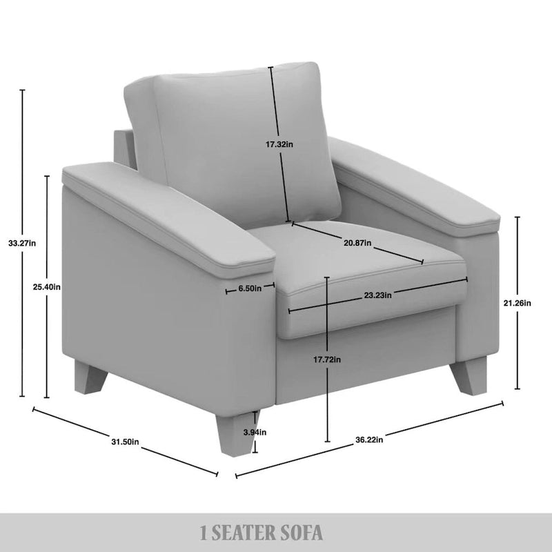 Linen Upholstered Accent Armchair, 1-Seater (Light Blue / Grey / Dark Beige / Blue / Beige)