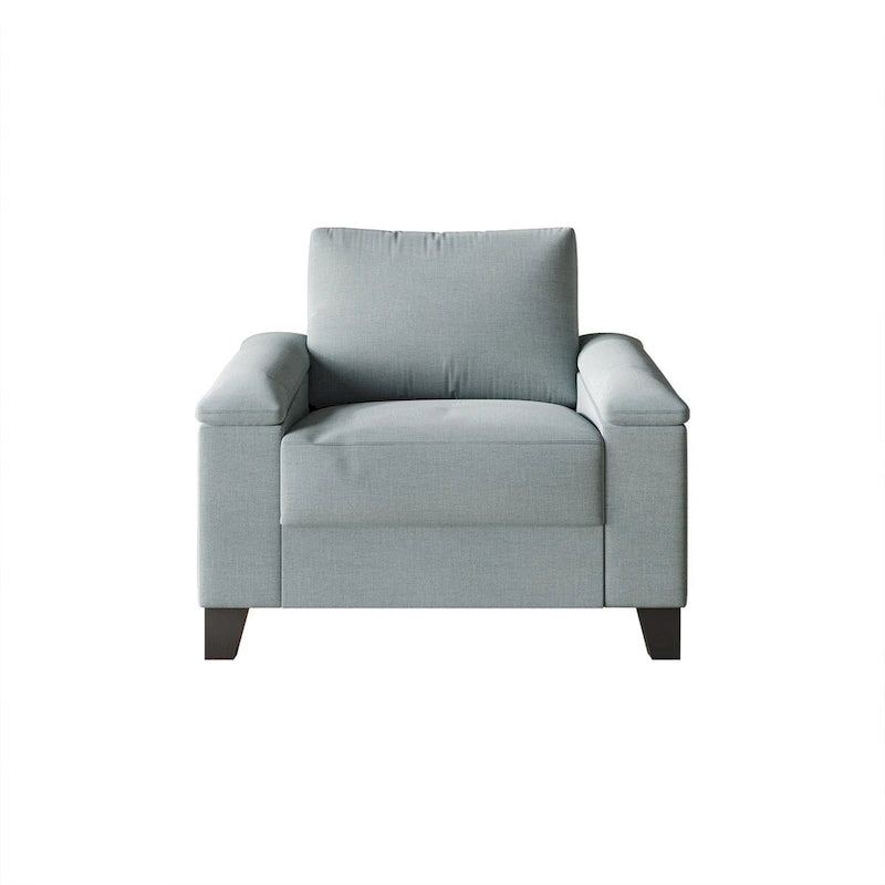 Linen Upholstered Accent Armchair, 1-Seater (Light Blue / Grey / Dark Beige / Blue / Beige)