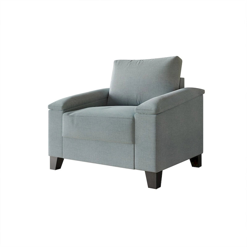 Linen Upholstered Accent Armchair, 1-Seater (Light Blue / Grey / Dark Beige / Blue / Beige)