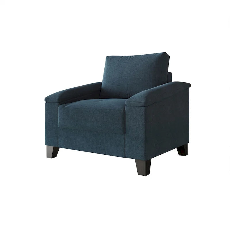 Linen Upholstered Accent Armchair, 1-Seater (Light Blue / Grey / Dark Beige / Blue / Beige)