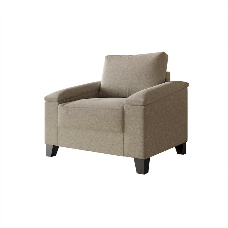Linen Upholstered Accent Armchair, 1-Seater (Light Blue / Grey / Dark Beige / Blue / Beige)