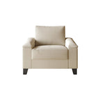 Linen Upholstered Accent Armchair, 1-Seater (Light Blue / Grey / Dark Beige / Blue / Beige)