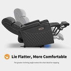 Black / Grey / Brown Power Recliner Chair with Adjustable Headrest, LED & USB, Faux Leather, 1-Seat