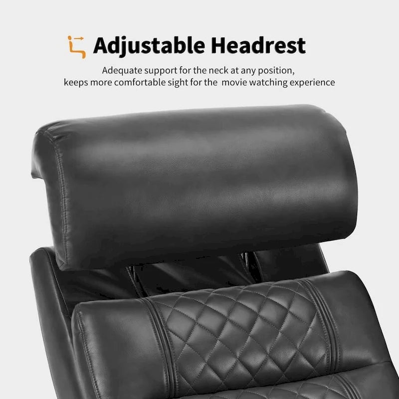 Black / Grey / Brown Power Recliner Chair with Adjustable Headrest, LED & USB, Faux Leather, 1-Seat