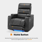 Black / Grey / Brown Power Recliner Chair with Adjustable Headrest, LED & USB, Faux Leather, 1-Seat