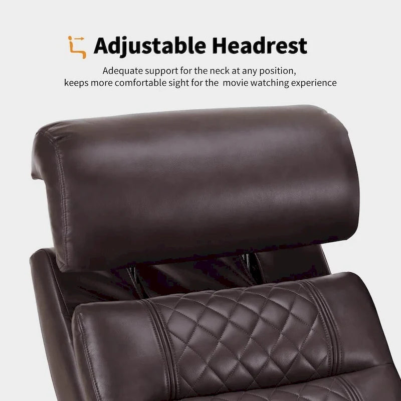 Black / Grey / Brown Power Recliner Chair with Adjustable Headrest, LED & USB, Faux Leather, 1-Seat