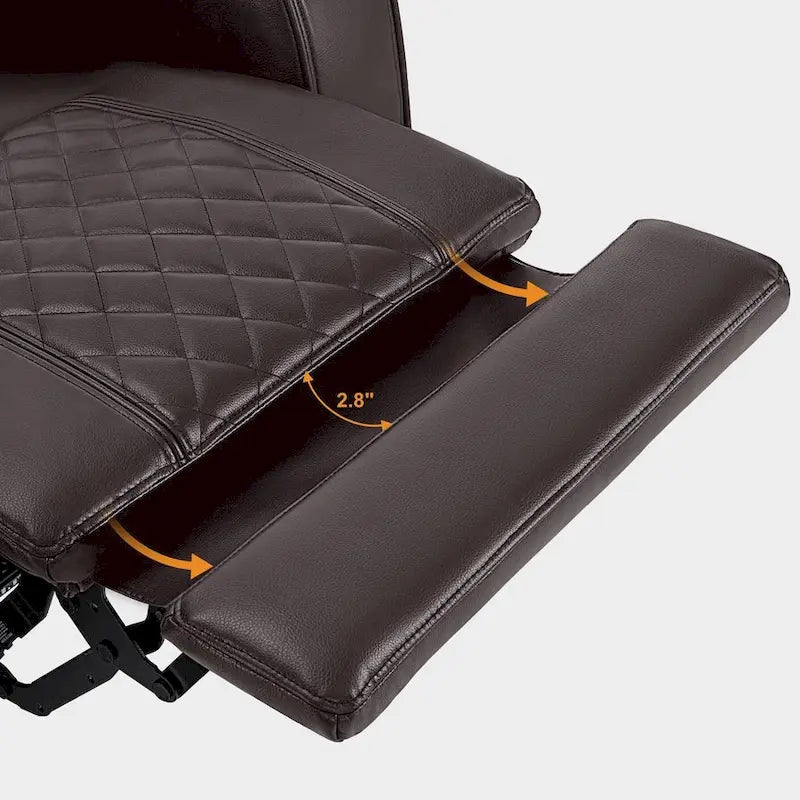 Black / Grey / Brown Power Recliner Chair with Adjustable Headrest, LED & USB, Faux Leather, 1-Seat