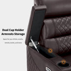 Black / Grey / Brown Power Recliner Chair with Adjustable Headrest, LED & USB, Faux Leather, 1-Seat