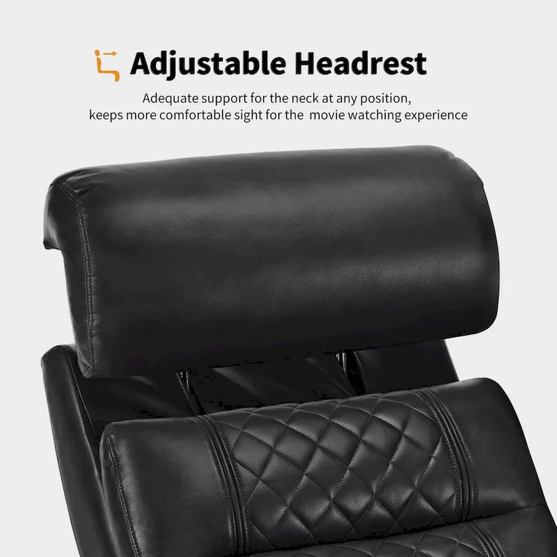 Black / Grey / Brown Power Recliner Chair with Adjustable Headrest, LED & USB, Faux Leather, 1-Seat