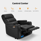 Black / Grey / Brown Power Recliner Chair with Adjustable Headrest, LED & USB, Faux Leather, 1-Seat