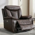 Faux Leather Electric Power Recliner, Single Seat, Light Brown / Brown / Black / Dark Brown