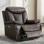 Faux Leather Electric Power Recliner, Single Seat, Light Brown / Brown / Black / Dark Brown