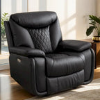 Faux Leather Electric Power Recliner, Single Seat, Light Brown / Brown / Black / Dark Brown
