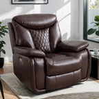 Faux Leather Electric Power Recliner, Single Seat, Light Brown / Brown / Black / Dark Brown