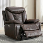 Faux Leather Electric Power Recliner, Single Seat, Light Brown / Brown / Black / Dark Brown