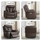Faux Leather Electric Power Recliner, Single Seat, Light Brown / Brown / Black / Dark Brown