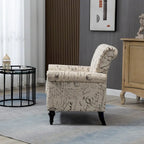 Fauteuil d'appoint mi-siècle gris et beige, fauteuil tapissé en lin, lot de 2