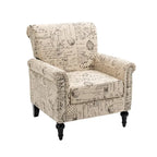 Fauteuil d'appoint mi-siècle gris et beige, fauteuil tapissé en lin, lot de 2