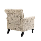 Fauteuil d'appoint mi-siècle gris et beige, fauteuil tapissé en lin, lot de 2