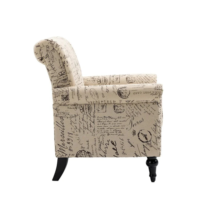 Fauteuil d'appoint mi-siècle gris et beige, fauteuil tapissé en lin, lot de 2