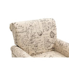 Fauteuil d'appoint mi-siècle gris et beige, fauteuil tapissé en lin, lot de 2