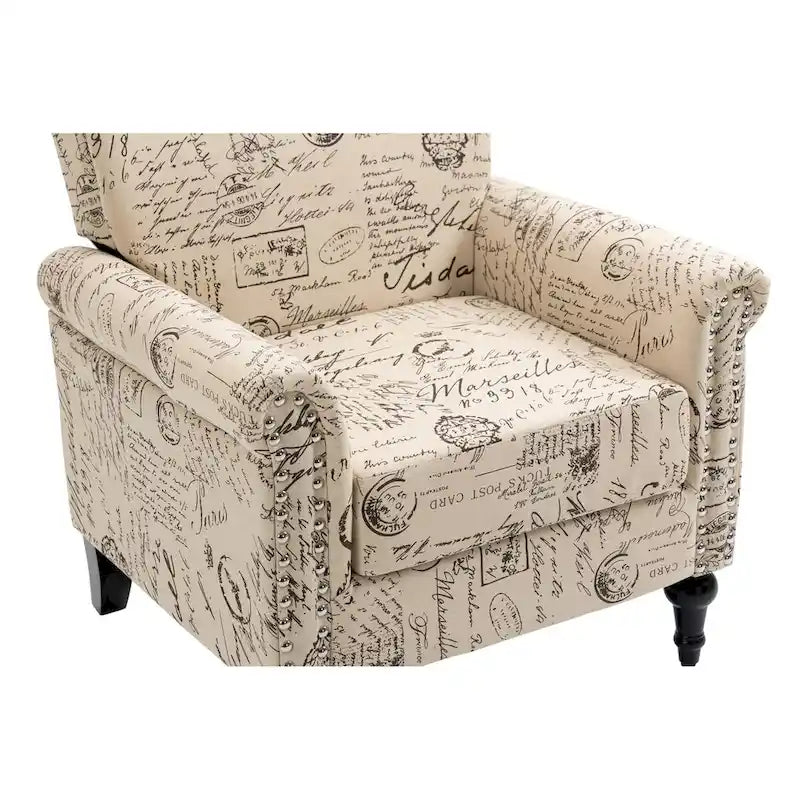Fauteuil d'appoint mi-siècle gris et beige, fauteuil tapissé en lin, lot de 2
