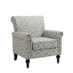 Fauteuil d'appoint mi-siècle gris et beige, fauteuil tapissé en lin, lot de 2