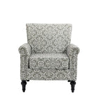 Fauteuil d'appoint mi-siècle gris et beige, fauteuil tapissé en lin, lot de 2
