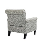Fauteuil d'appoint mi-siècle gris et beige, fauteuil tapissé en lin, lot de 2