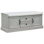Storage Bench with 2 Drawers, 2 Cabinets and Removable Cushion - 42.5 L x 15.9 W x 17.5 H