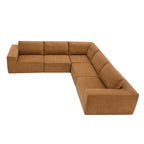 L-Shaped Modular Sectional Sofa, Grey/Brown/Beige, 5-Seat