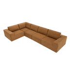 L-Shaped Modular Sectional Sofa, Grey/Brown/Beige, 5-Seat